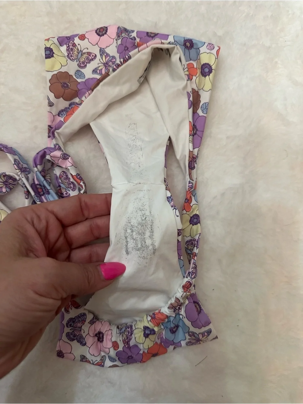 New! Frankie's Bikinis Multicolor Floral Side Tie Bikini Bottom 39118